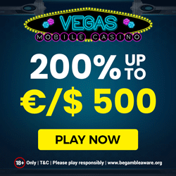 www.VegasMobileCasino.co.uk - Bônus exclusivo de 200%